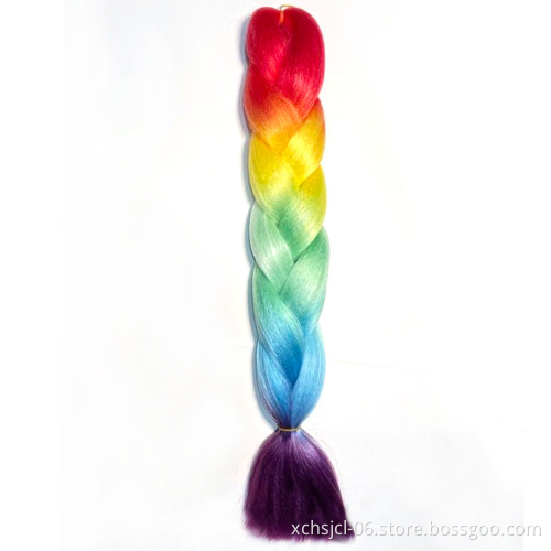 New Color Hot Sale Jumbo Braiding Hair Extensions Braiding Hair Ombre Multiple Tone Colored Synthetic Hair for Girl
